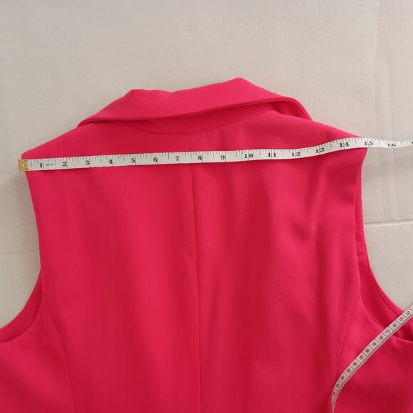 Joie Women’s Hot Pink Open Front Vest with Gold Buttons Size L NWT - Picture 10 of 14